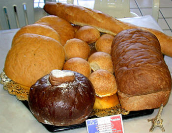 Freshly baked French bread and baguettes